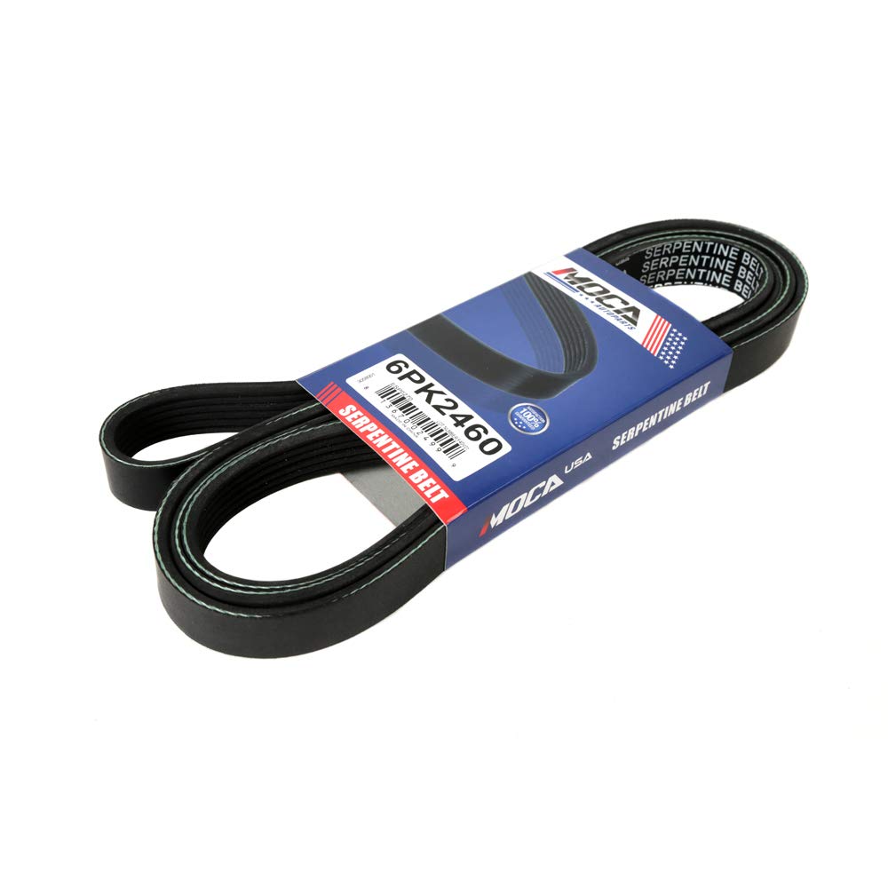 MOCA 6PK2460 EPDM Serpentine Belt for 90-95 Chevy K2500/K1500 5.0L 5.7L & 90-96 GMC C2500/K2500 5.7L & 10-12 Land Rover LR4 5.0L