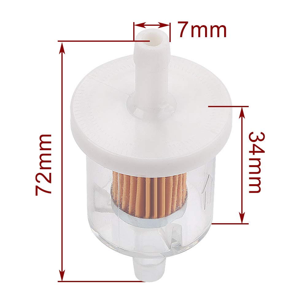 Alonegoer 6Pcs 49019-0027 For 40 Micron 1/4 Inline Fuel Filter Compatible With Kawasaki Fx481V Fx541V Fx600V Fx651V Fx691V Fx730V Fx751V Fx801V Fx850V Fx921V Fx1000V 49019-0014 49019-7001