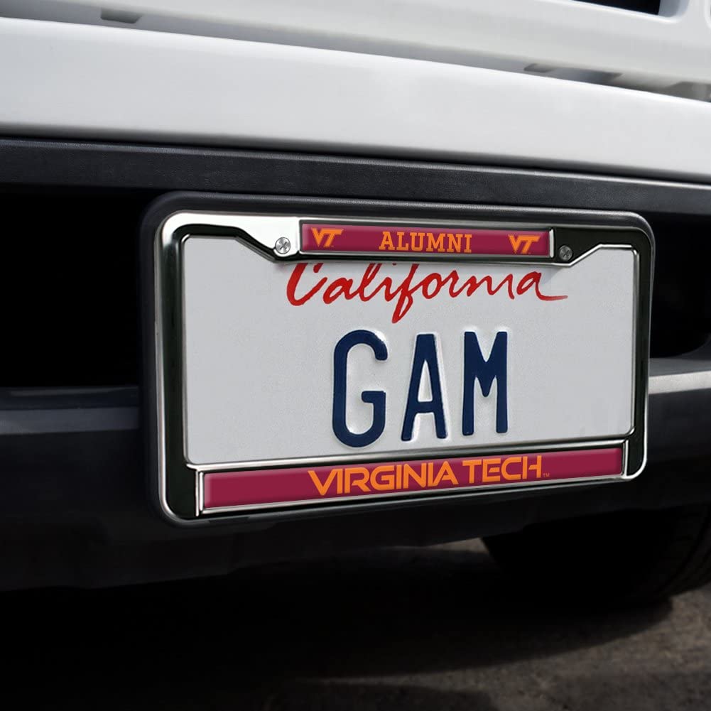 Virginia Tech Alumni Logo Full Size Standard License Plate Metal Frame