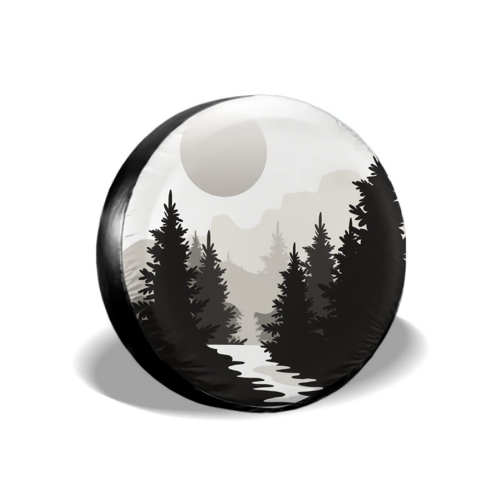 Abstract Moon Spare Tire Cover Mountain Tree Waterproof Dust-Proof Universal Spare Wheel Tire Covers 16 Inch Fit For Rv Trailer