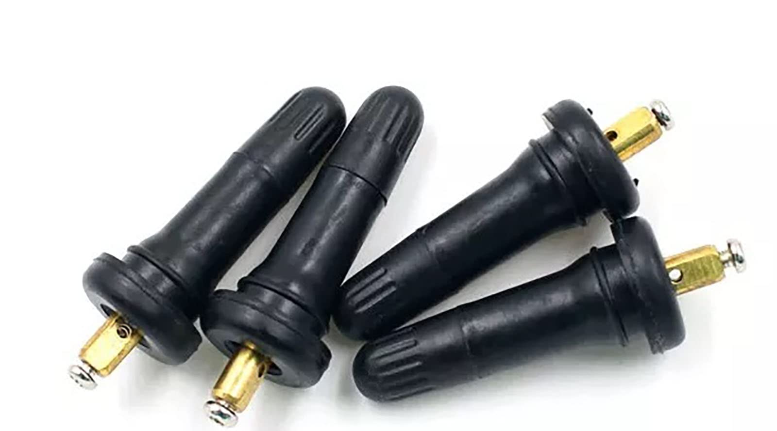 ACCRETION 4 Pcs TPMS 20008 Rubber Snap-in Tire Valve Stem, Tubeless Valve Stems Suit for 0.453 inch Rim Holes on Standard Vehicl