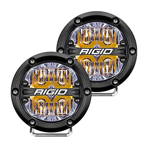 Rigid Industries 36118 360-Series Led Off-Road Light 4 In Drive Beam For Moderate Speed 20-50 Mph Plus Amber Backlight Pair