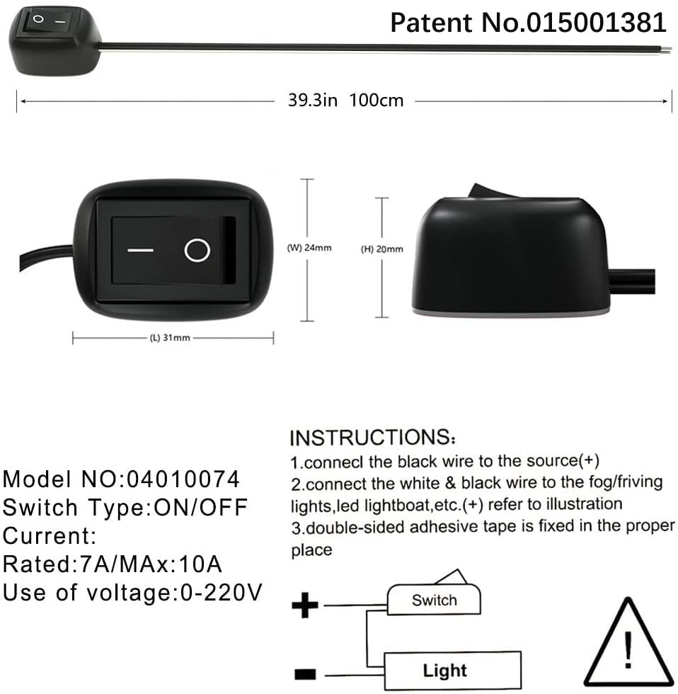 Gebildet 2Pcs Spst Water Drop Shape Paste Type Button Switch 12V-230V/10A, Off/On Switch For Fog Driving Lights, Led Light Bar(W