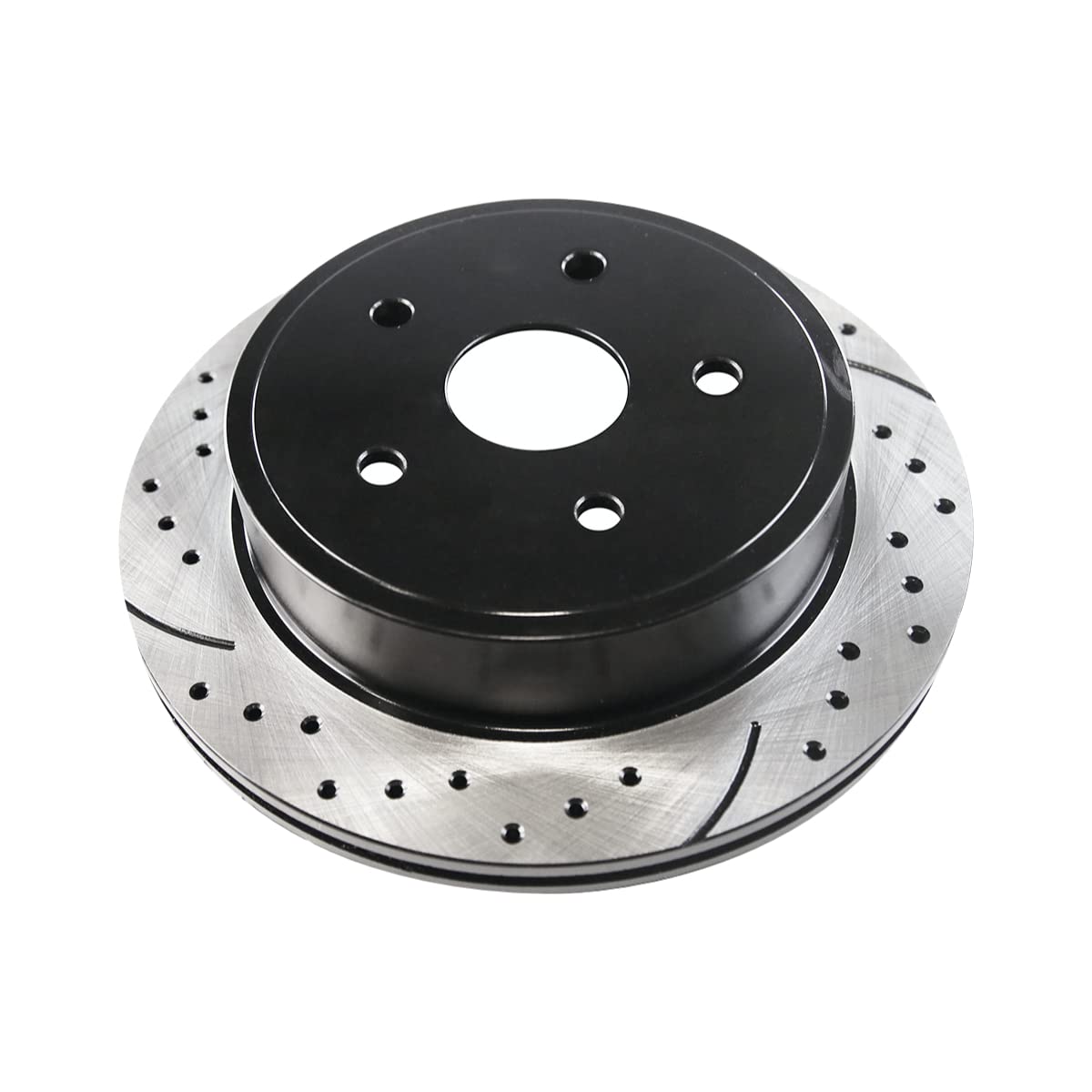 Autoshack Black Hat Drilled And Slotted Brake Rotors Front Brake Rotor Replacement Kit For 2002-2018 Ram 1500 2004-2009 Dodge Durango 2007-2009 Chrysler Aspen 3.0L 3.6L 4.7L 5.7L V8 4Wd Rwd Pr63007Lr