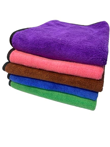 Vibgo Microfiber Cloth  500GSM Velvet Touch Multicolored Highly Absorbent Lint Free Multipurpose. Automotive Microfibre Towels 