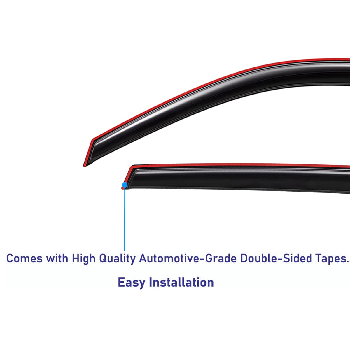 Lightronic Extra Durable Clip-on in-Channel Auto Vent Window Visor, Fits 2016-2025 Chevrolet Malibu (EXCLUDES 2016 Malibu Limite