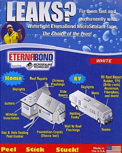 Eternabond 3'' White Mobile Home Rv Rubber Roof Repair Tape Sealant 3'' X 20' (3'' X 20 Foot)