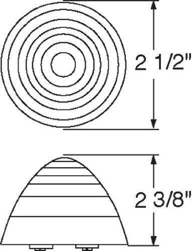 United Pacific Clear Amber 2.5'' Round 13 LED Truck Trailer Semi Side Marker Clearance Light Kit,38368
