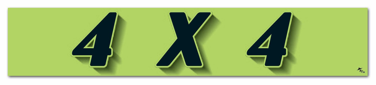 Vinyl Highlights Windshield Slogans Window Stickers (Black Text On Fluorescent Green) (14-1/2 x 2-3/4) (12 per Pack) (4x4)