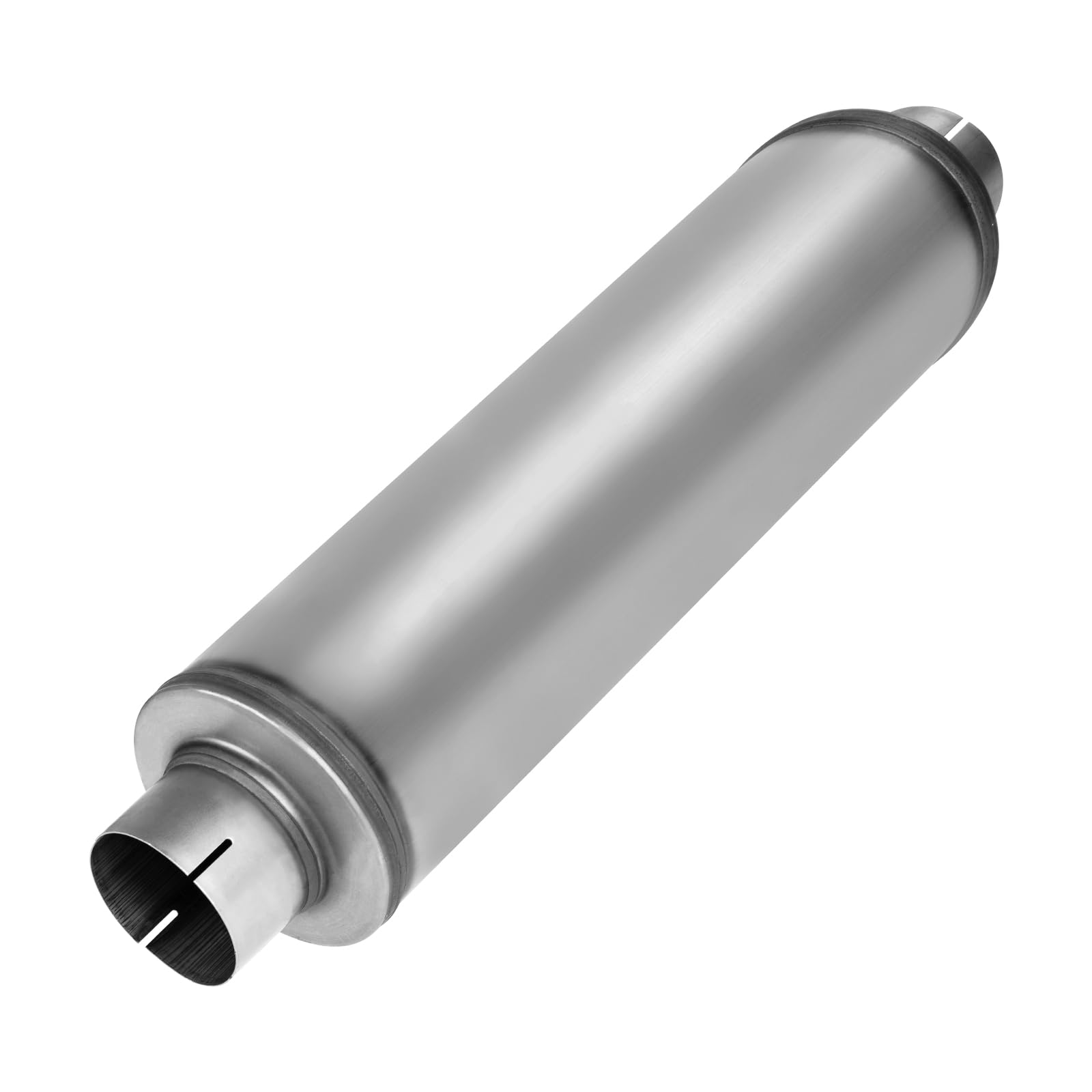 4'' Inlet Diesel Exhaust Muffler,4 Inch Inlet/Outlet Resonator Muffler Straight Through Stainless Steel 30'' Whole Length,Welded