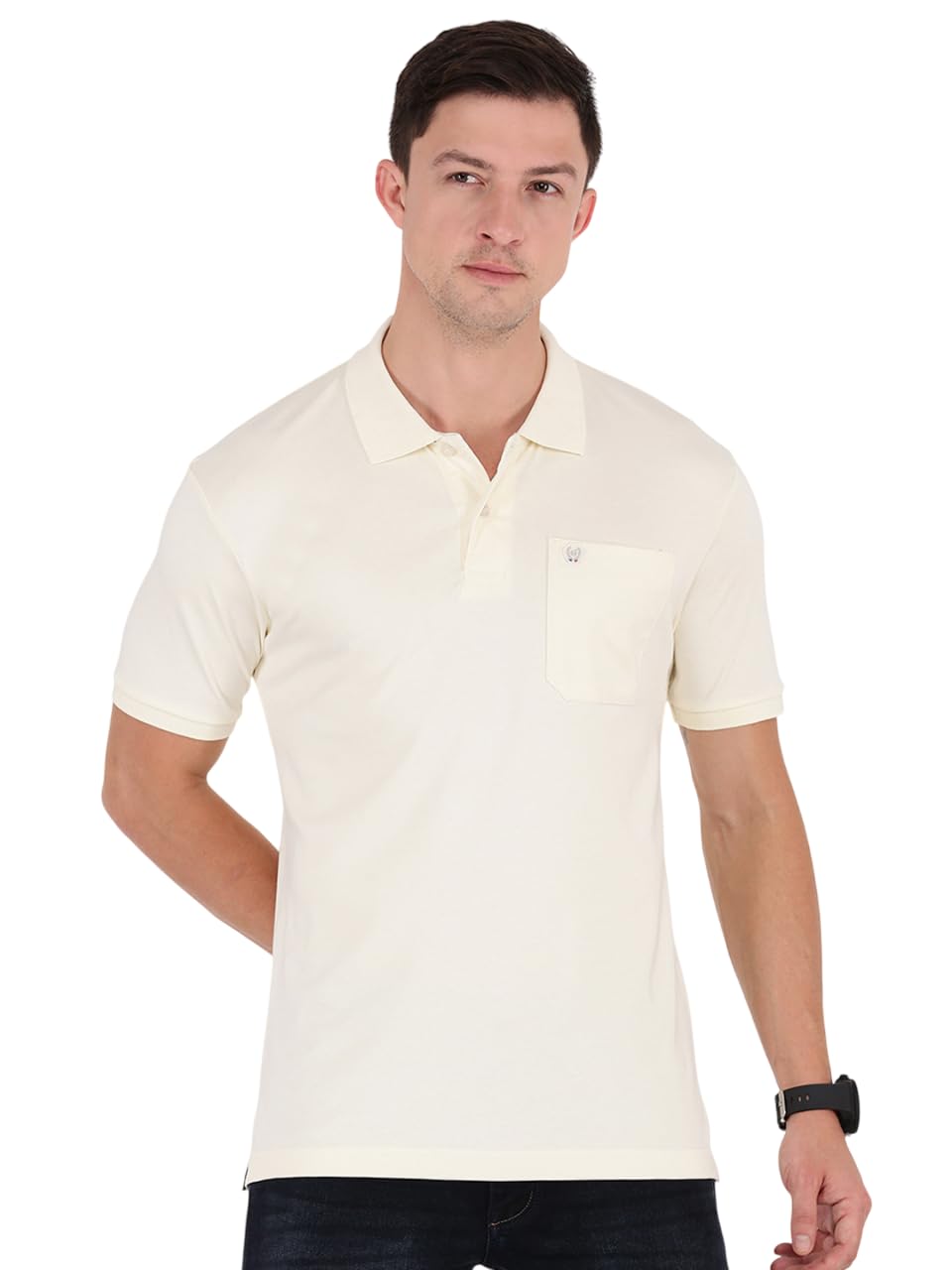Macroman MSeries Fashion Half Sleeve Polo TShirt For Men, Cotton, Off White, Size: Xxl (Pack Of 1)