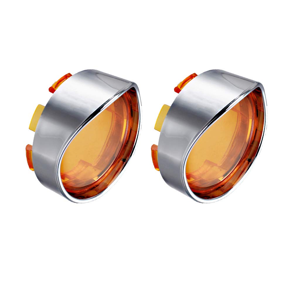 Nthreeauto Turn Signal Visors Lights Lens Covers Compatible With Harley Dyna Fatboy Softail Road Glide(Qty:2, Amber)