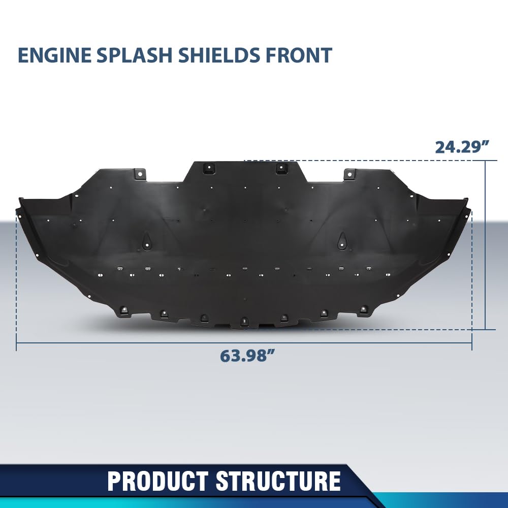 PIT66 Engine Splash Shields Front Compatible with Ford Mustang EcoBoost GT Premium 2018-2022 JR3Z17626A, FO1228164