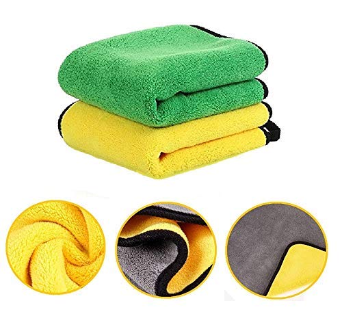 ST2 Microfiber 500 GSM Pack of 240 cm x 40cm Cleaning Towel Microfiber Cloth Highly Absorbent Dust Towels for All Vehicles Bik