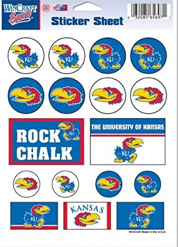 WinCraft NCAA University of Kansas Vinyl Sticker Sheet, 5' x 7'