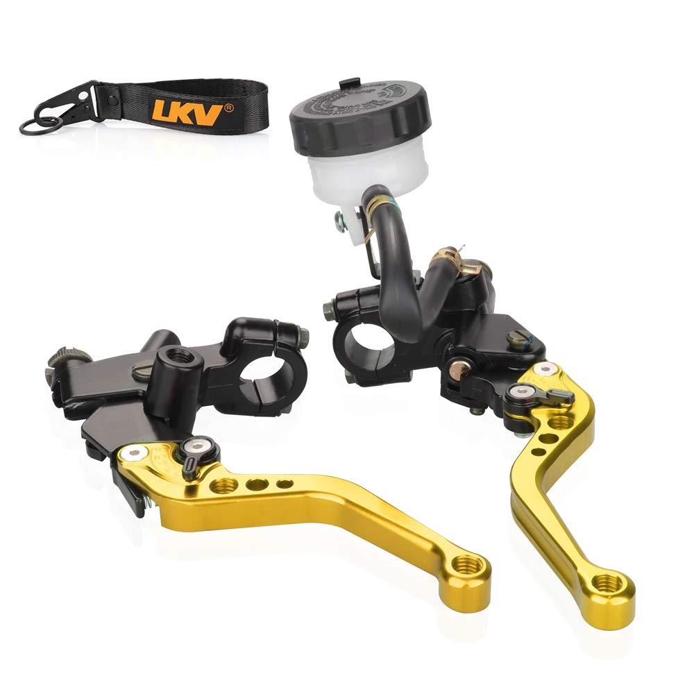 LKV Motorcycle Brake Clutch Pump Lever Set - 7/8'' (22mm) Handlebar - w/Hydraulic Master Cylinder & Reservoir - Universal Fit fo