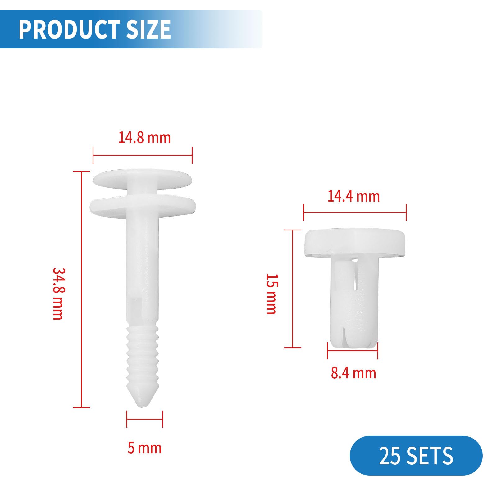 Hoypeyfiy 25Pcs Car Door Panel Retainer Clips Kit,Door Trim Panel Push-Type Retainer 15960325 Replacement For Gmc1500, C2500, C3500, K1500, K2500, K3500