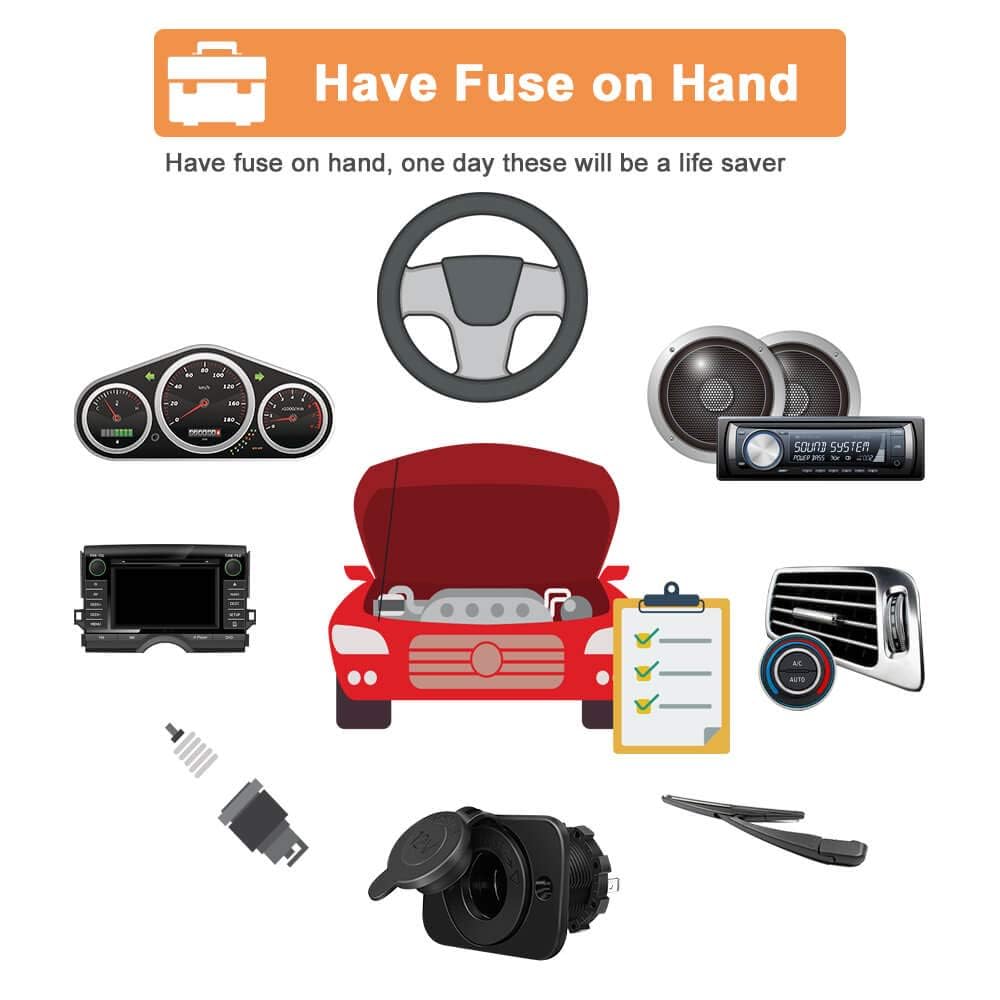 140Pcs Low Profile Mini Blade Fuses - Riseuvo Car Automotive Low Profile Fuses With Puller Tool (2 3 5 7.5 10 15 20 25 30 35 Amp