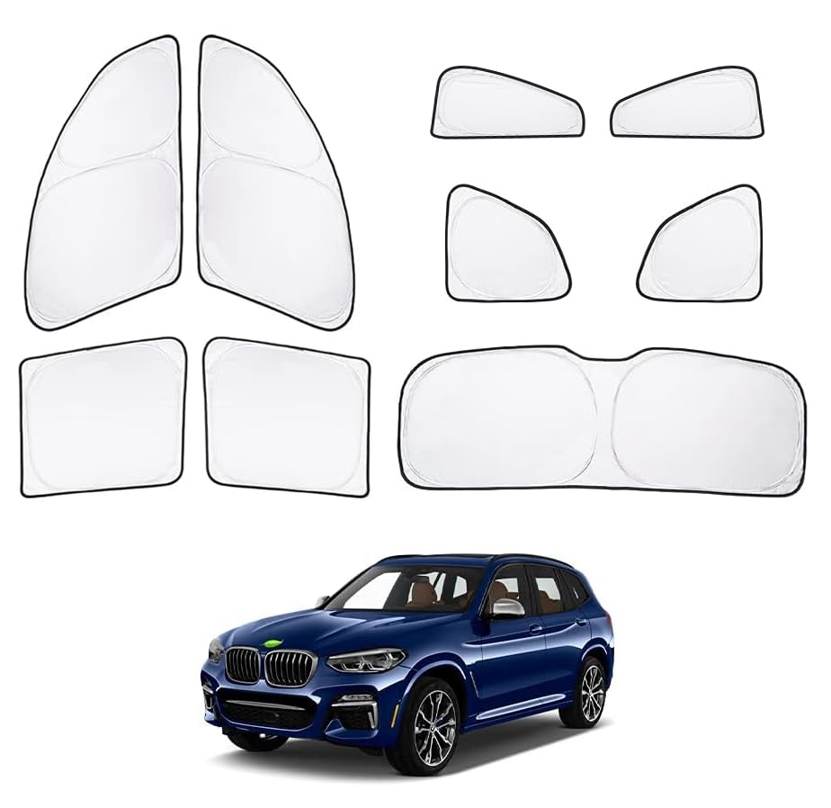 T Tgbros Window Sunshade For 2018-2024 Bmw X3 G01 Windshield Side Rear Window Shade Full Set Privacy Car Sun Shades Foldable Blo