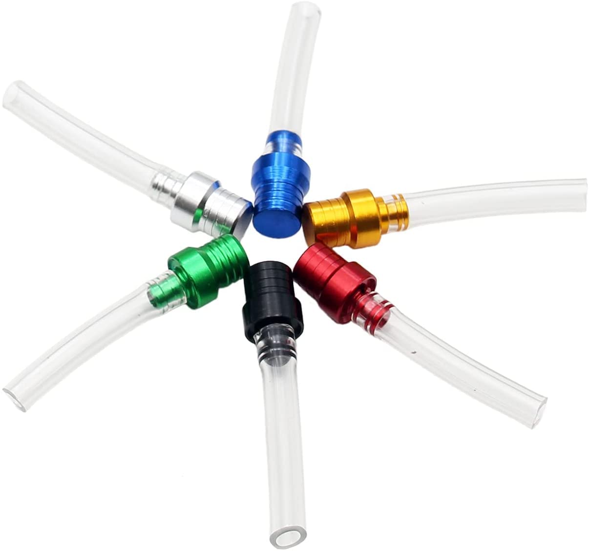 Pro Bat 5 Pack Cnc Motorcycle Gas Cap Two-Way Breather Tube Vent Fuel Gas Cap Air Vent Tube Breather For Dirt Bike Pit Bike Atv All Factory Crf Xr Cr All Quads All Off-Road Motorcycle