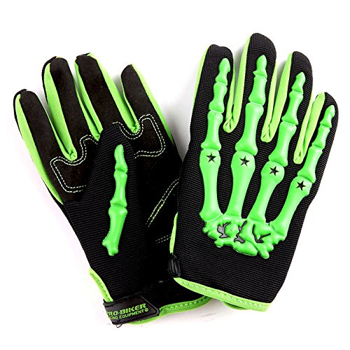 1Storm Adult Motocross Gloves Motorcycle Bmx Mx Atv Dirt Bike Bicycle Skeleton Cycling Gloves Green