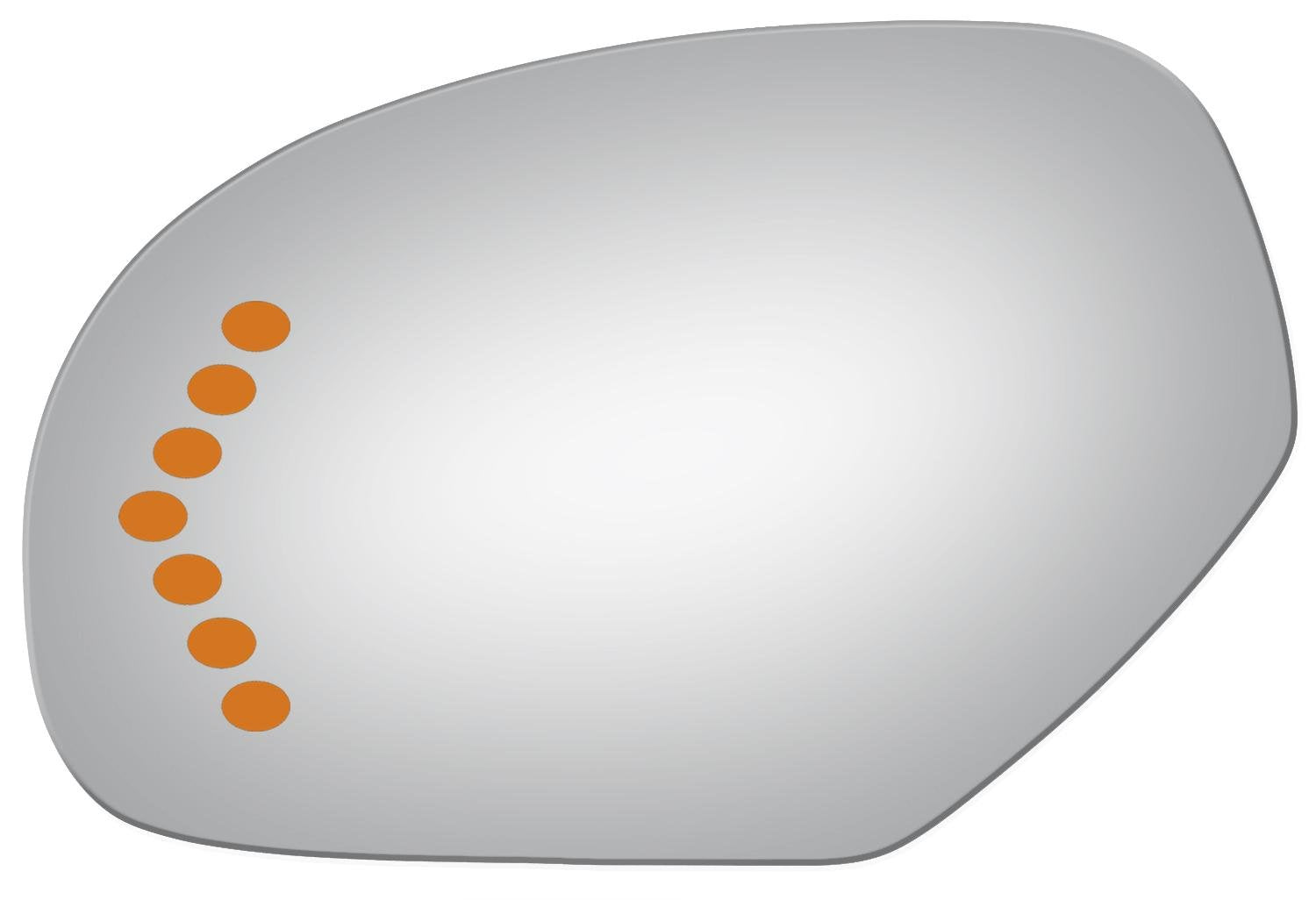 Burco 4110S Flat Left Driver Side Mirror Glass (Mount Not Included) w/Signal for 2007-2008 Cadillac Escalade, Chevy Avalanche, Silverado, Suburban, Chevy Tahoe, GMC Sierra, and GMC Yukon