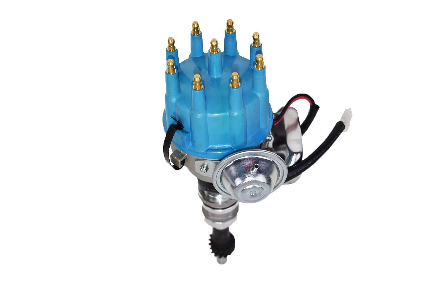 A-Team Performance - R2R Ready 2 Run Complete Distributor - Compatible With Small Block Ford Sbf 351W Two-Wire Installation Blue