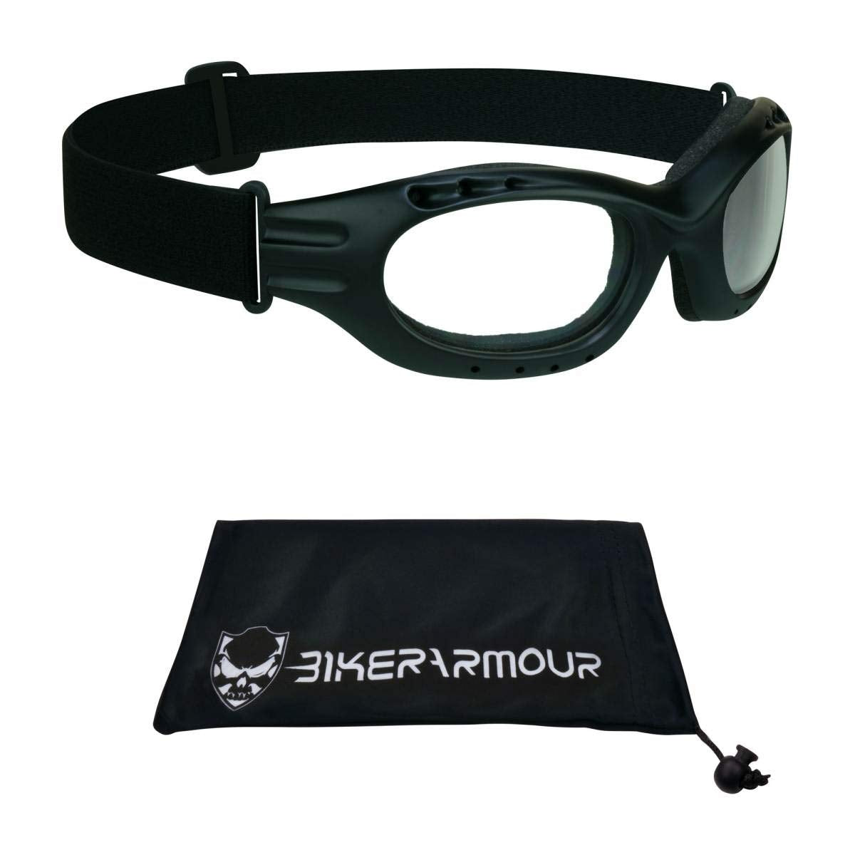 Bikershades Motorcycle Riding Goggles Glasses Biker Clear Night Foam Cushion Adjustable Strap Ski Sky Diving