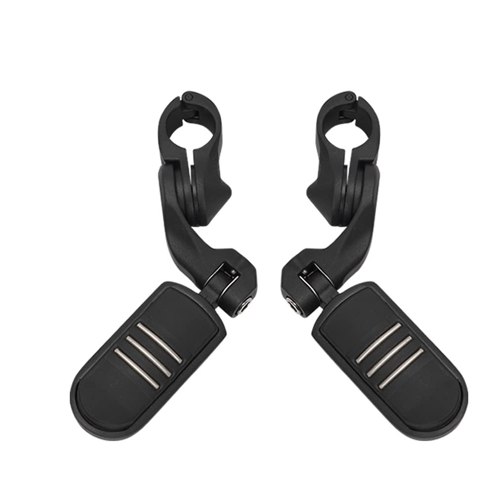 Himiki Motorcycle Highway Pegs Adjustable Foot Peg Compatible With Harley Davidson Softail Sportster Electra Road King Road Glide Street Glide With 1.25' Engine Guard 1 1/4 Highway Bar Matte Black