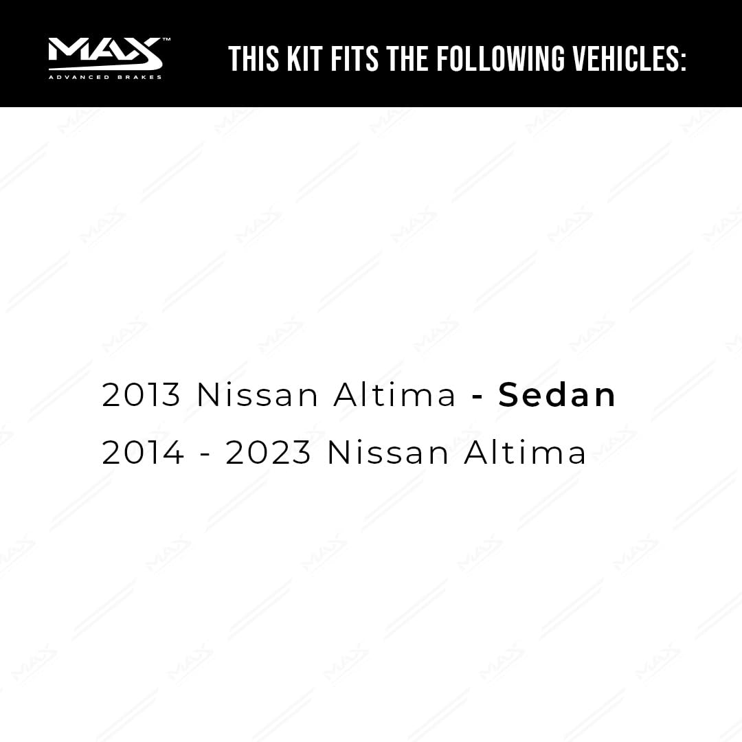 Max Advanced Brakes Front Brake Kit Compatible With 2013 2014 2015 2016 2017 2018 2019 2020-2023 Nissan Altima Sedan Replacement