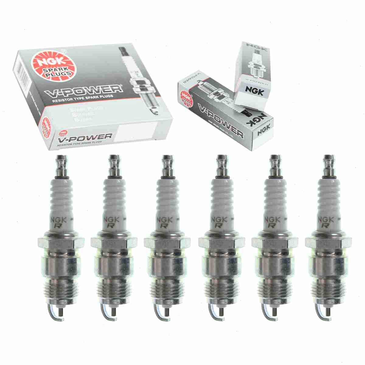 6 pc NGK V-Power Spark Plugs compatible with Ford F-150 4.9L L6 1987-1996