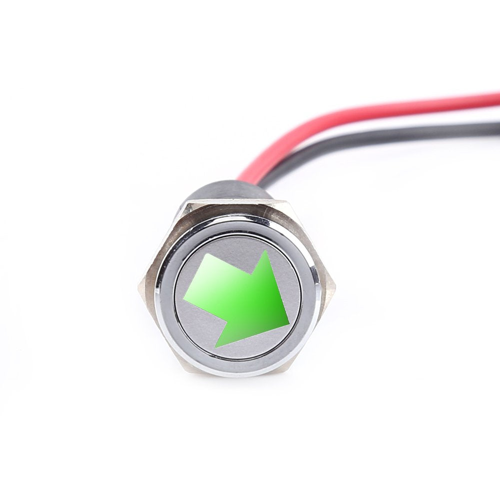 YWBL-WH 12V 14mm LED Dash Panel Warning Fog Turn Light Indicator Bike Car Boat Lamp Red Blue Green