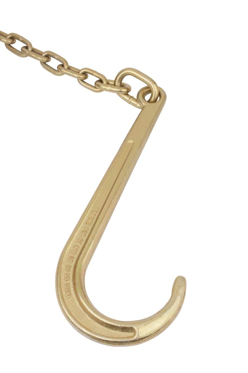 Mytee Products 4 Pack 5/16'' X6' Leg G70 15'' Long Shank J Hook Tow Chain W/Rtj Cluster Hook & Grab Hook - 4700 Lbs Wll Heavy Du