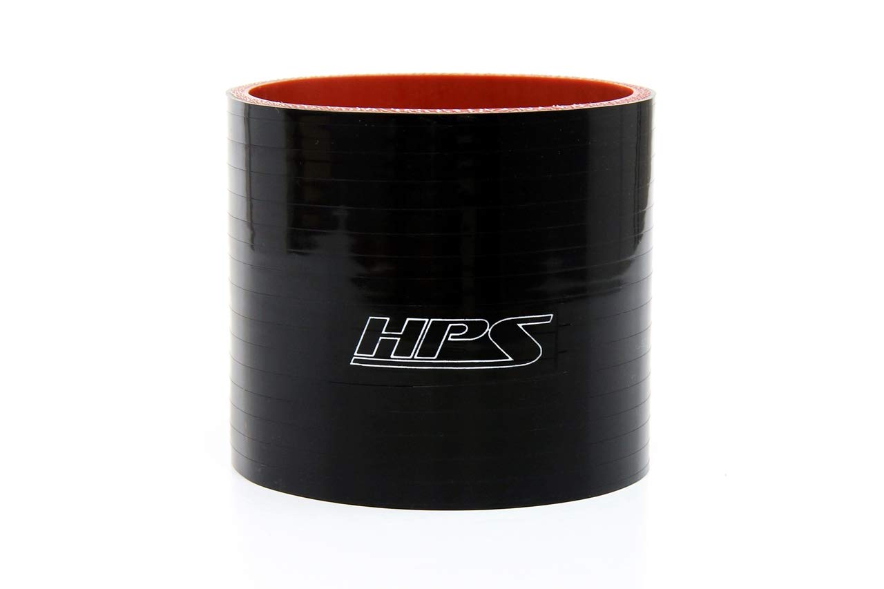 Hps Htsc-200-Blk Silicone High Temperature 4-Ply Reinforced Straight Coupler Hose, 100 Psi Maximum Pressure, 3'' Length, 2'' Id,
