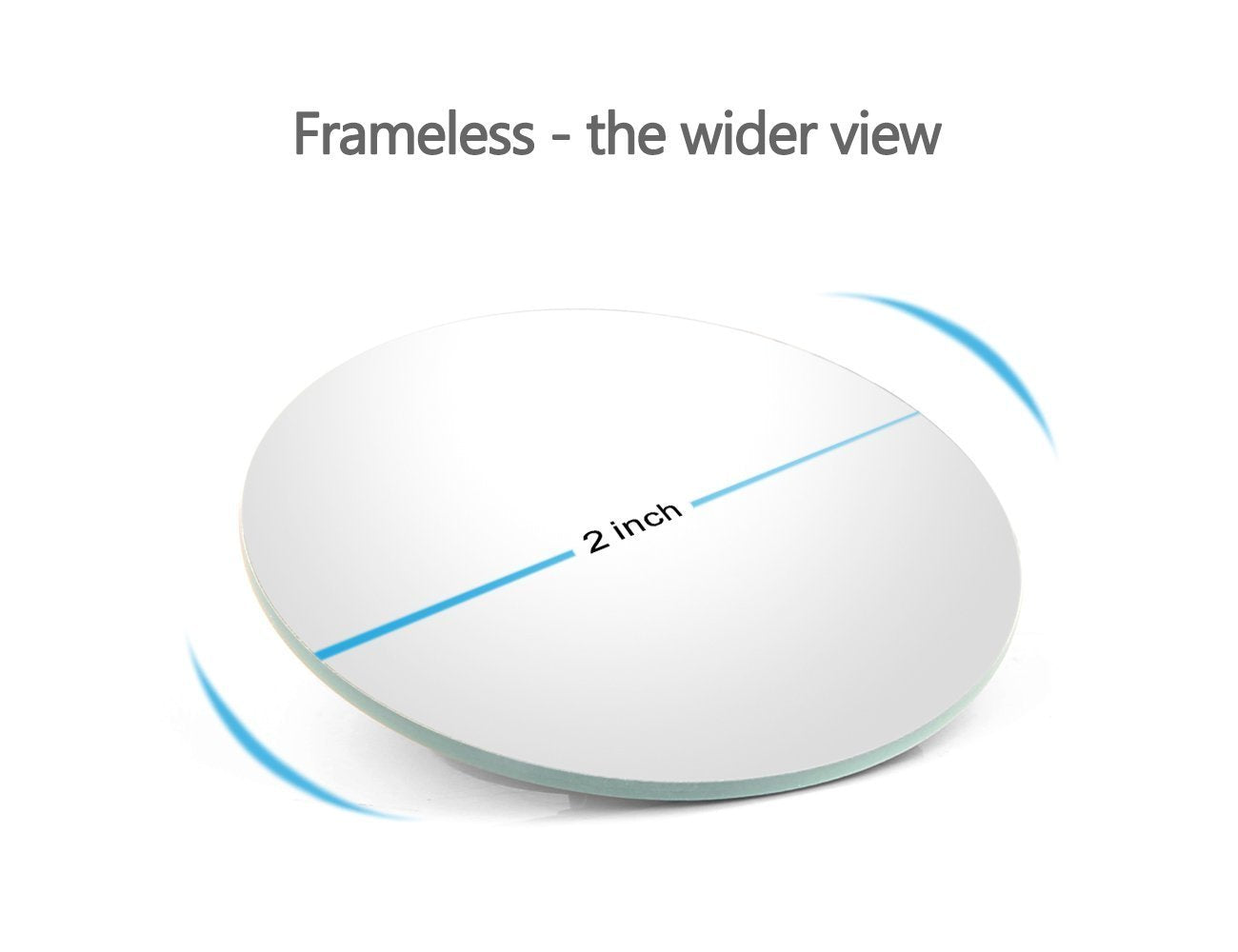 Liberrway Frameless Wide Angle Mirror - Adjustable Round Hd Glass Convex Rear View Mirror - 360 Rotate For Car, Suv & Trucks - S