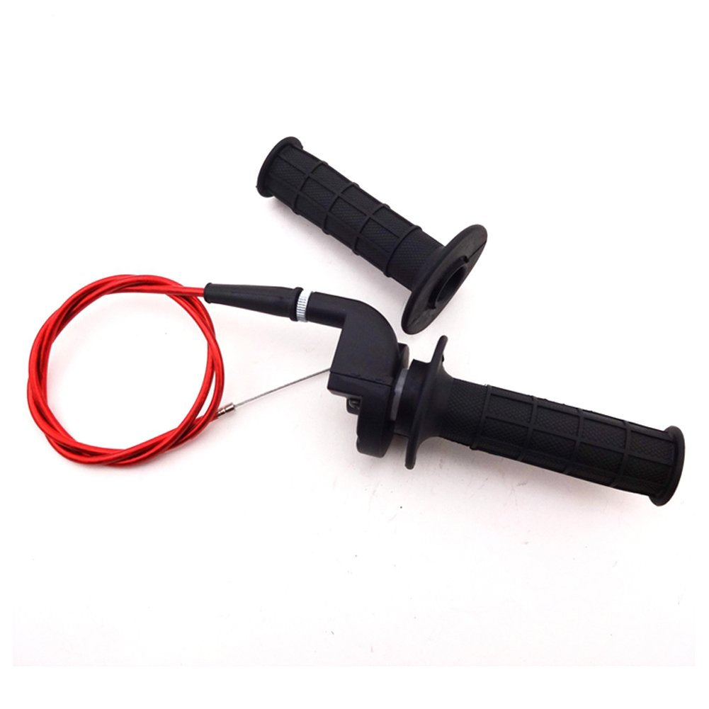 Tc-Motor Black Twist Throttle Handle Grips + Red Throttle Cable For Chinese Pit Pro Dirt Bike Xr50 Crf50 Crf70 Ssr Thumpstar Stomp 50Cc 70Cc 90Cc 110Cc 125Cc 140Cc 150Cc 160Cc