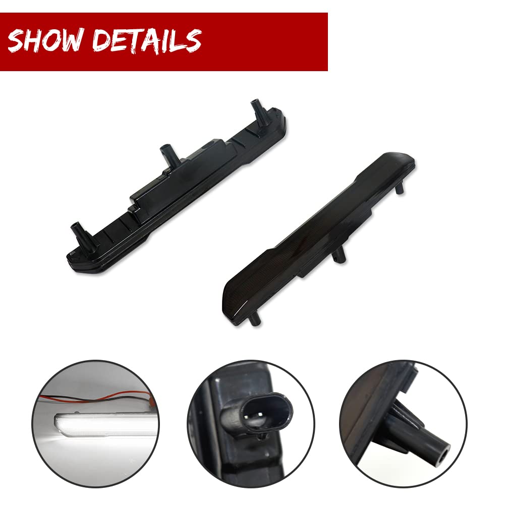 Gtinthebox For 2020 2021 2022 2023 Gmc Sierra 2500Hd 3500Hd Pickup Truck White Fender Side Markers Driver Passenger Lamps