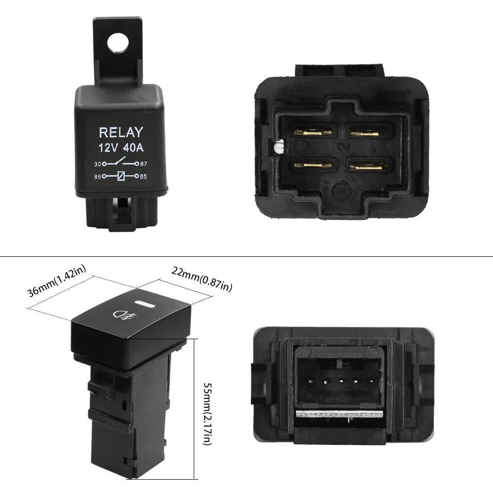 Huiqiaods H11 880 881 H9 Fog Light Lamp Wiring Harness Socket Wire Connector With 40A Relay & On/Off Switch Kits Fit For Led Wor