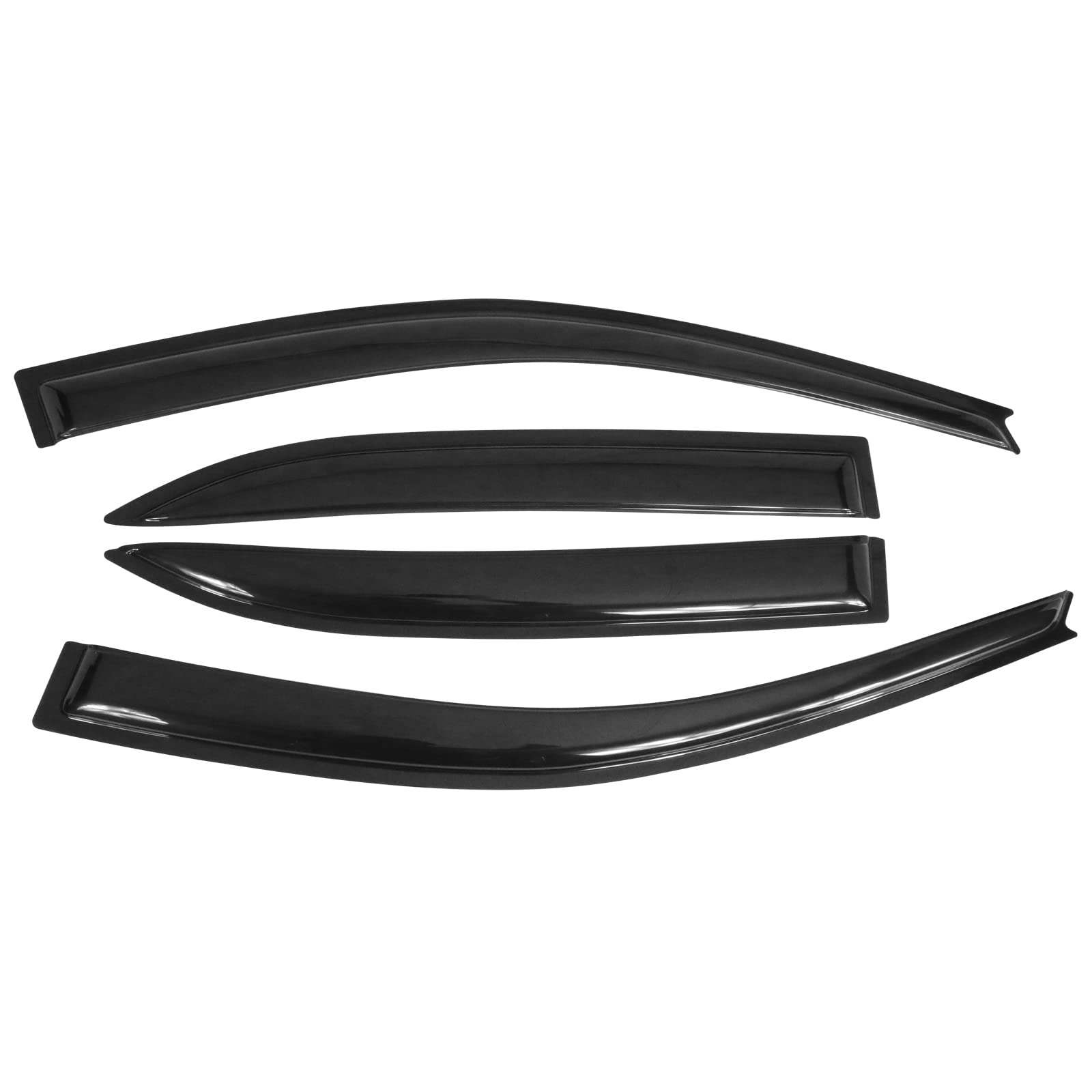 Window Visors Compatible with 2003-2008 Toyota Corolla, Dark Smoke Car Rain Sun Window Shade Guard Wind Deflector Smoke by IKON