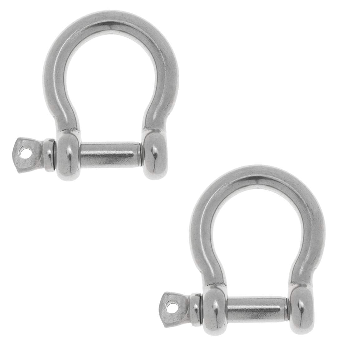 Rannb Screw Pin Anchor Shackle 1/2/12mm 304 Stainless Steel D Ring Shackle - 2pcs