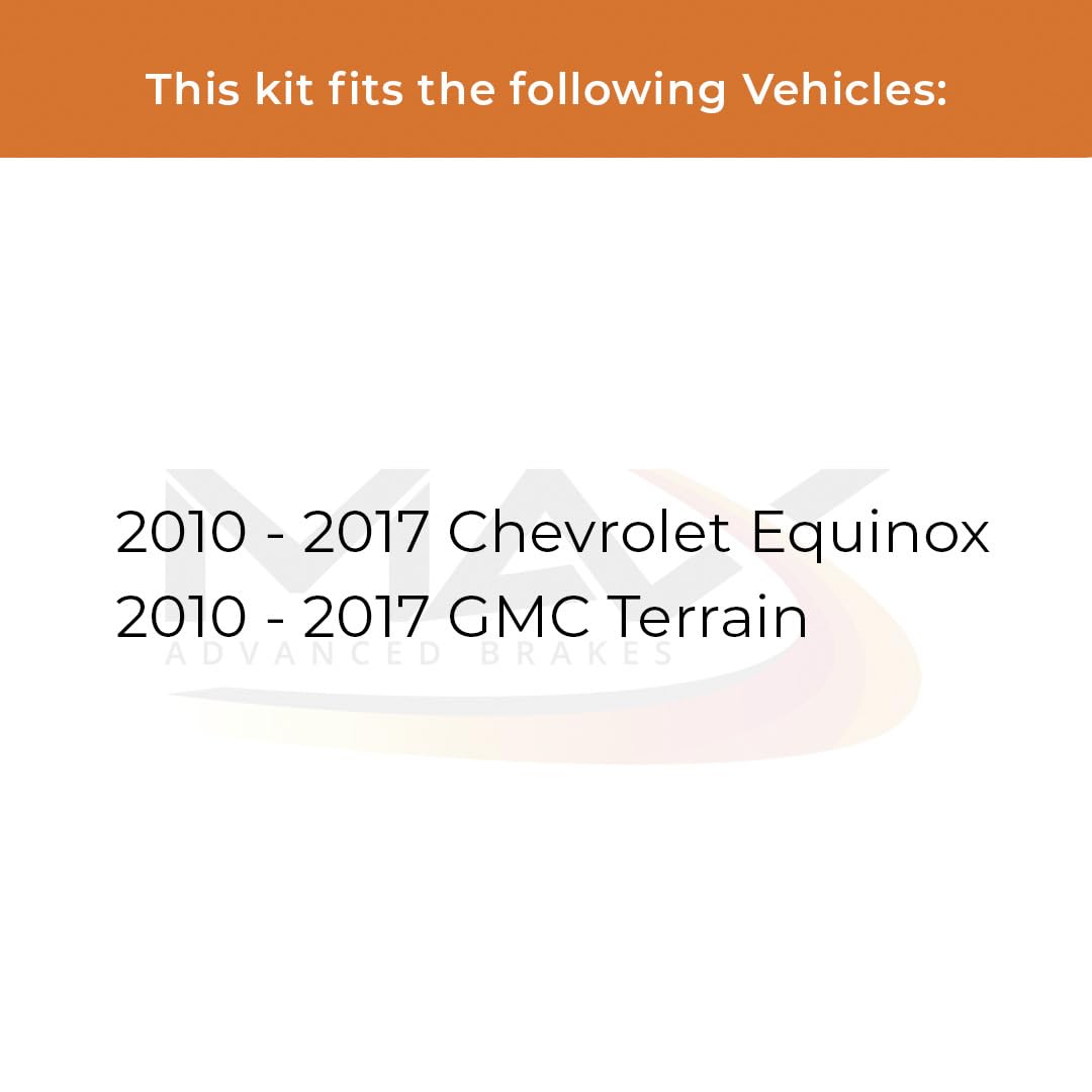 Max Advanced Brakes Rear Brake Kit Compatible With 2010-2014 2015 2016 2017 Chevy Equinox Compatible With Gmc Terrain Replacemen
