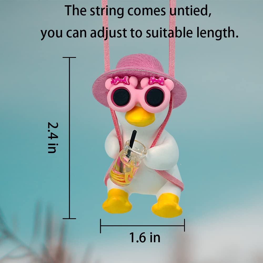 Cool Swinging Duck Car Hanging Ornament, Pendant Interior Rearview Mirror Decoration And Car Rear View Mirrior Hanging Accessori