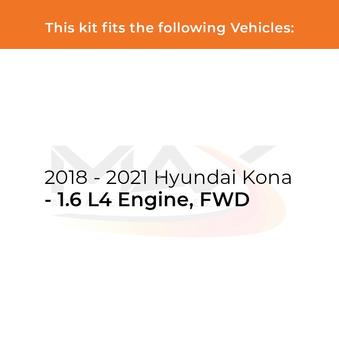 Max Advanced Brakes Front & Rear Brake Kit Compatible With 2018 2019 2020 2021 Hyundai Kona W/1.6L Fwd Replacement Premium Oe Di