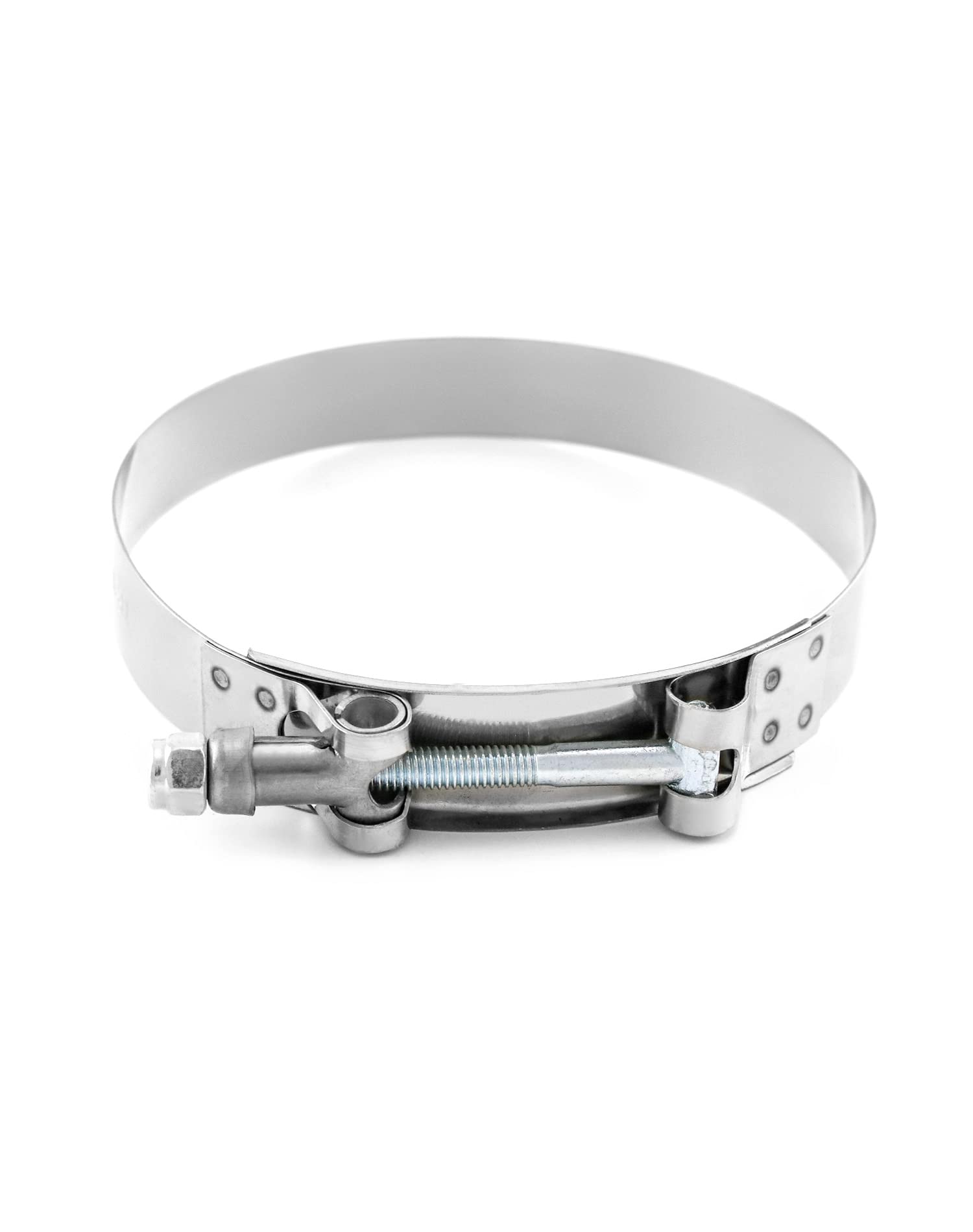 Qwork 4'' T-Bolt Hose Clamp Stainless Steel, Working Range 108Mm - 116Mm For 4'' Hose Id, Turbo Intake Intercooler Clamp, 4 Pack