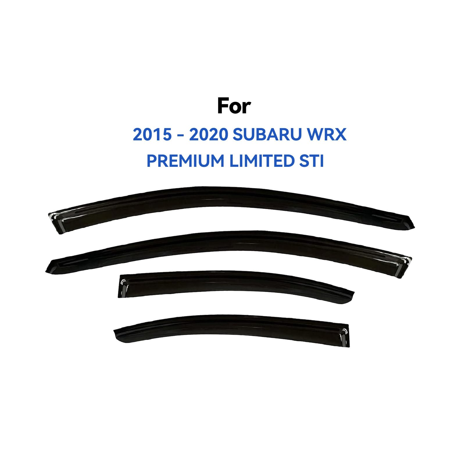 YQAUTEC Window Visors Rain Guards Shield Compatible with 2015-2021 Subaru WRX, Window Wind Deflectors Vent Shades for 15-21 Prem