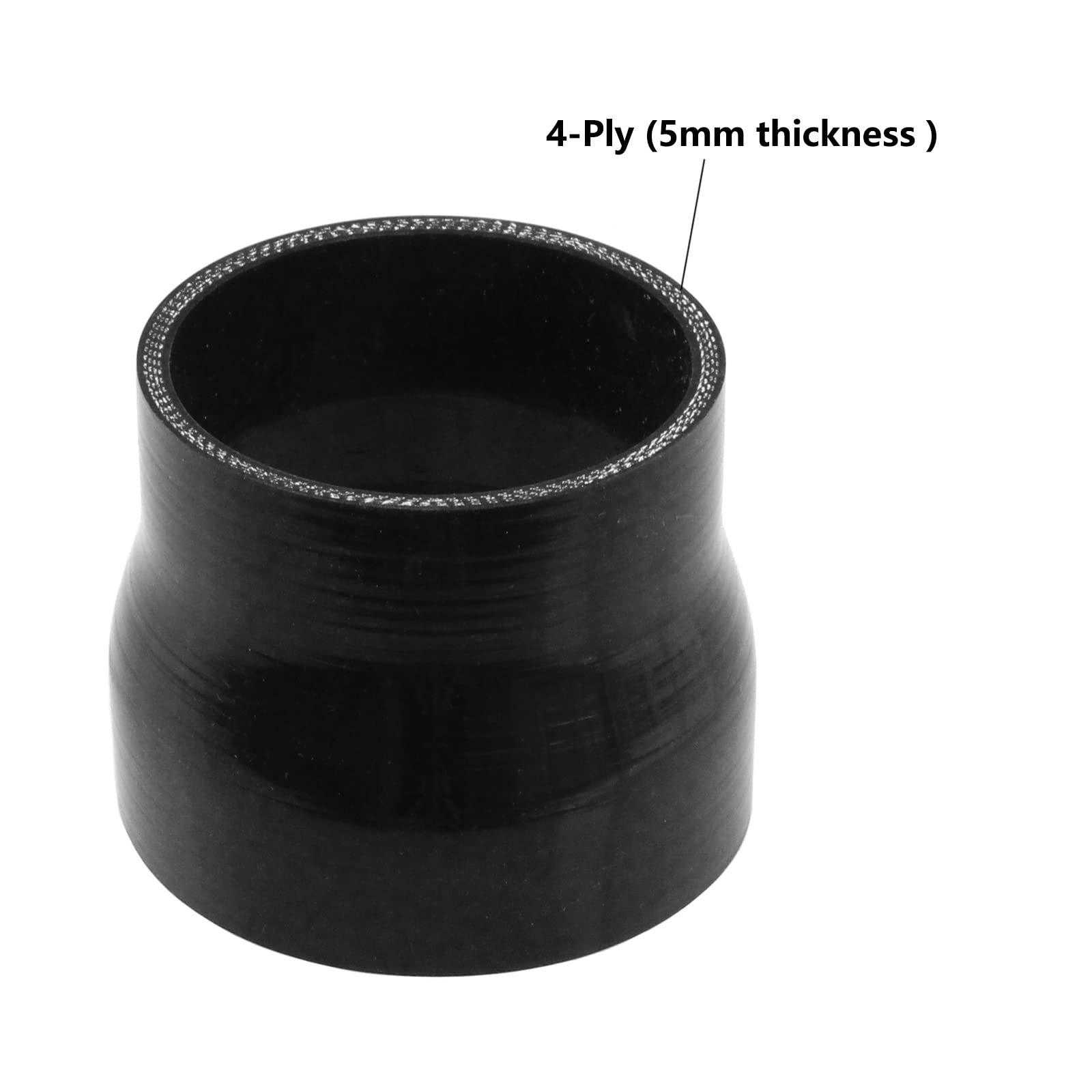 Ucreative 4-Ply Straight Coupler Silicone Hose Id 2.5 Inch To 3.0 Inch (63Mm To 76Mm) With T-Bolt Clamps