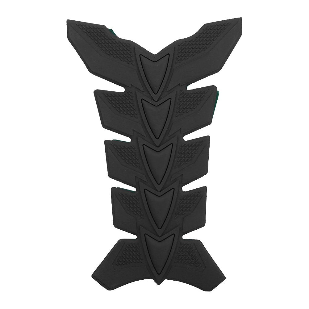 Qiilu Motorcycle Sticker, 3D Black Rubber Tank Pad Protector Oil Gas Tank Pad Fish Bone Protector Pad Decor Black For Motorcycle