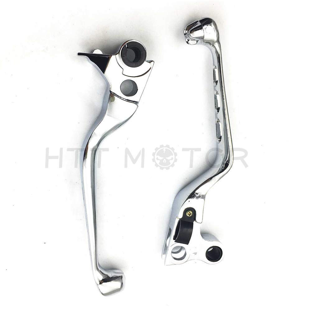 Httmt Mt241-020A-Cd Chrome Cnc Aluminum Black Brake Clutch Skull Zombie Lever Compatible With Harley Davidson Sportster Softail