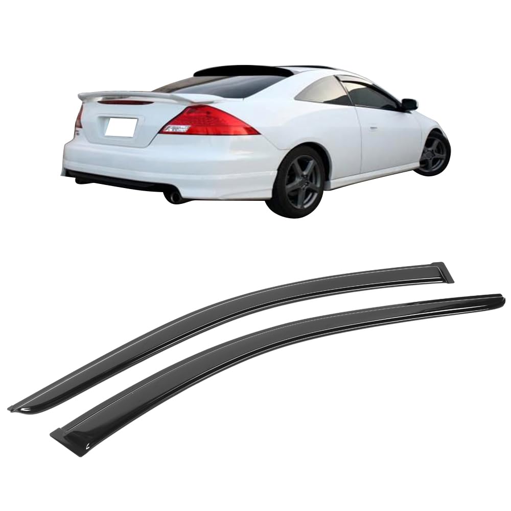 Window Visors Compatible with 2003-2007 Honda Accord, Acrylic Smoke Tinted/Semi-Transparent Sun Rain Guard Wind Vent Air Deflect
