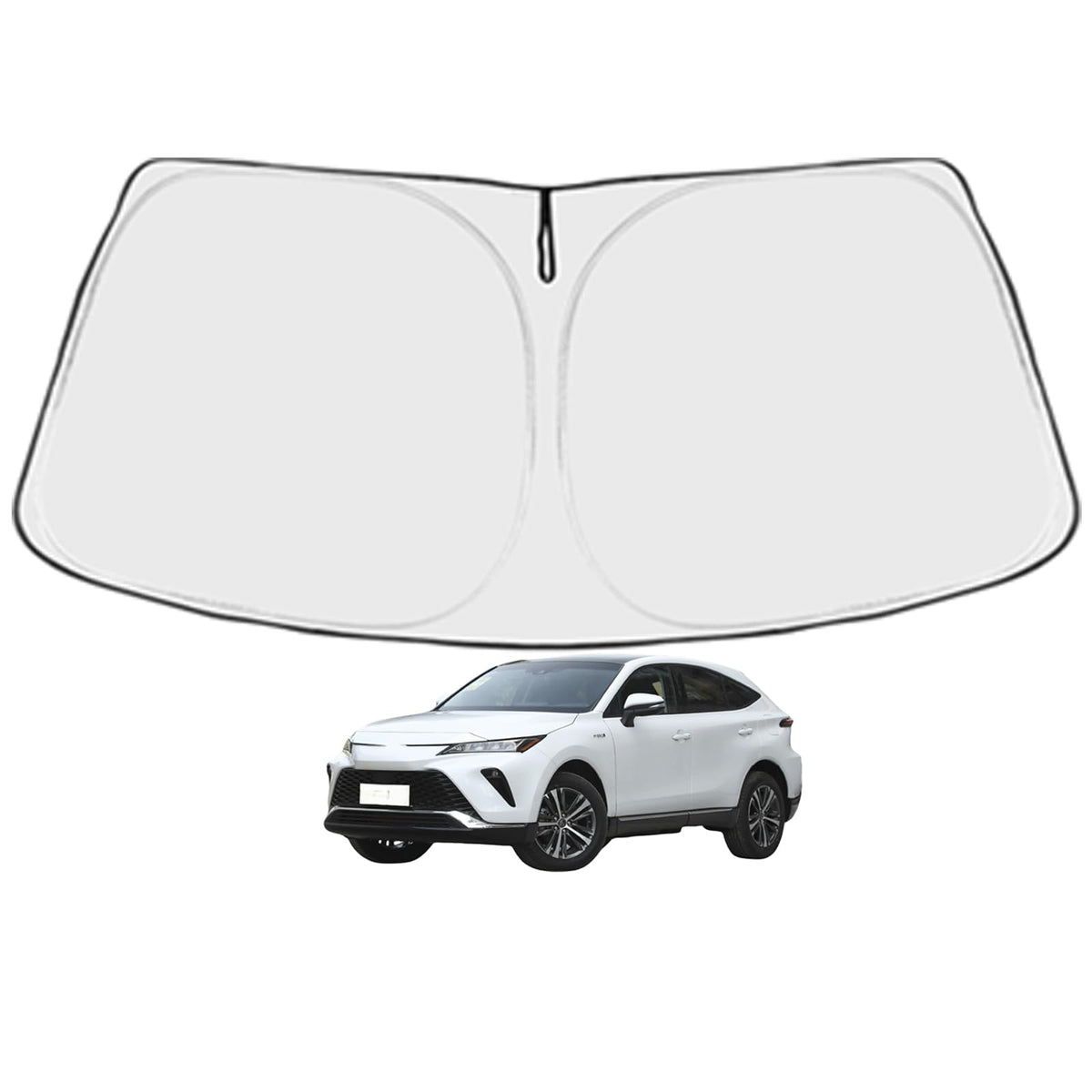 Venza Custom Windshield Sun Shade for Toyota Venza 2021 2022 2023 2024 Front Window Sunshade Sun Visor 240T Shade Blocks UV Rays